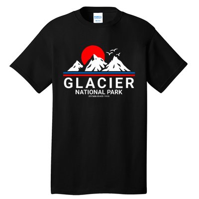 Glacier National Park Vintage Souvenir Hiking Tall T-Shirt