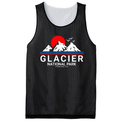 Glacier National Park Vintage Souvenir Hiking Mesh Reversible Basketball Jersey Tank