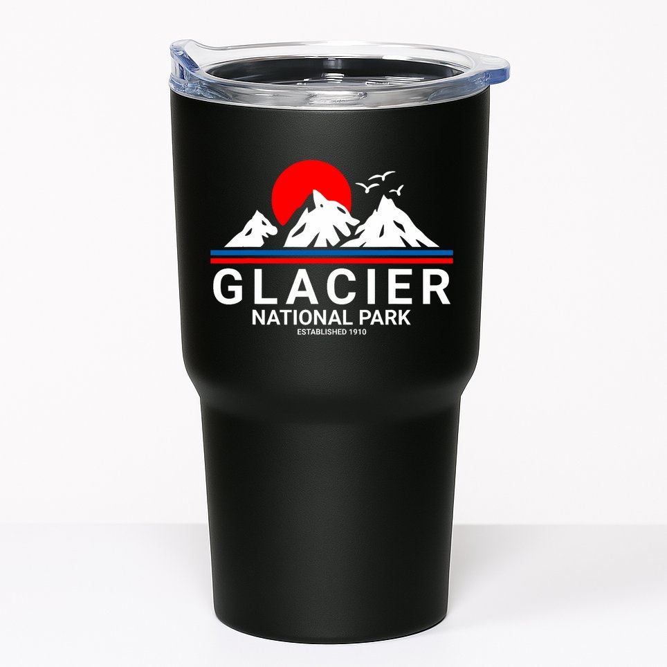 Glacier National Park Vintage Souvenir Hiking Tumbler