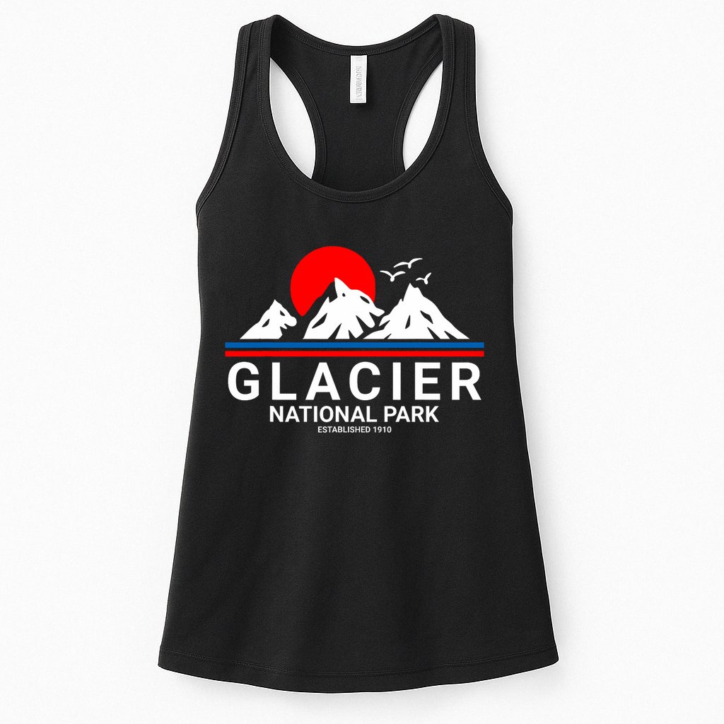 Glacier National Park Vintage Souvenir Hiking Womens Tank Top