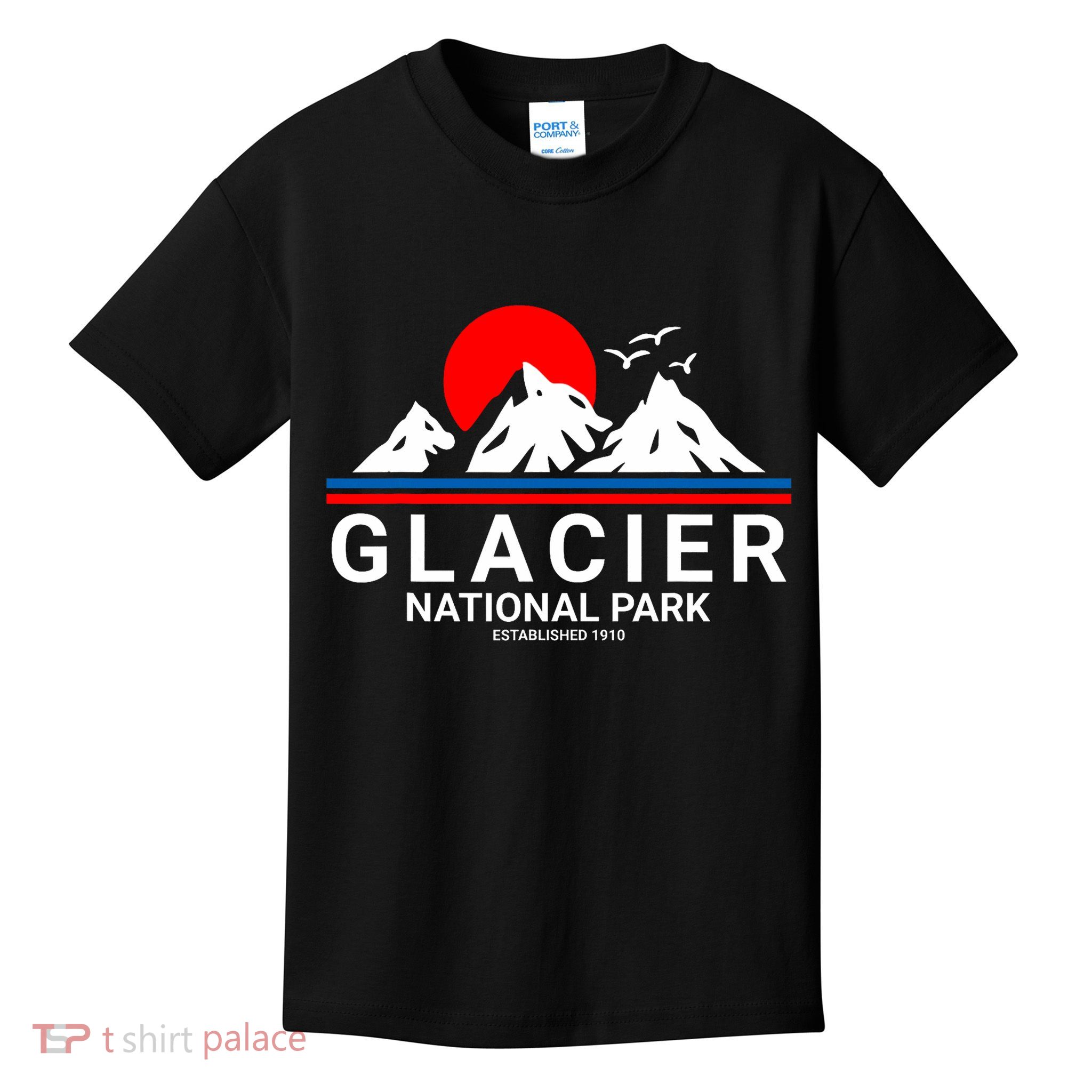 Glacier National Park Vintage Souvenir Hiking Kids T-Shirt