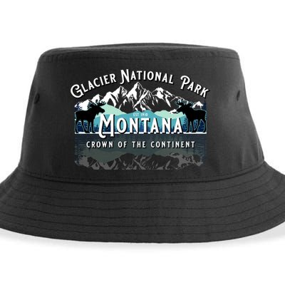 Glacier National Park Montana Hiking Camping Moose Souvenir Meaningful Gift Sustainable Bucket Hat