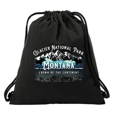 Glacier National Park Montana Hiking Camping Moose Souvenir Meaningful Gift Drawstring Bag