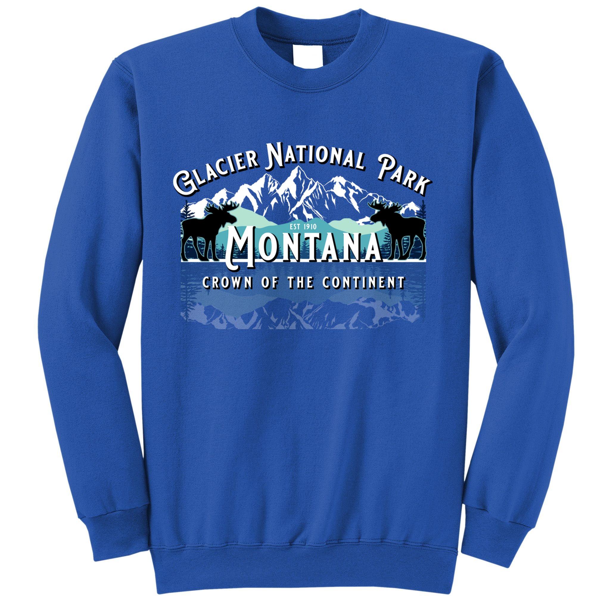 Glacier National Park Montana Hiking Camping Moose Souvenir Meaningful Gift Sweatshirt