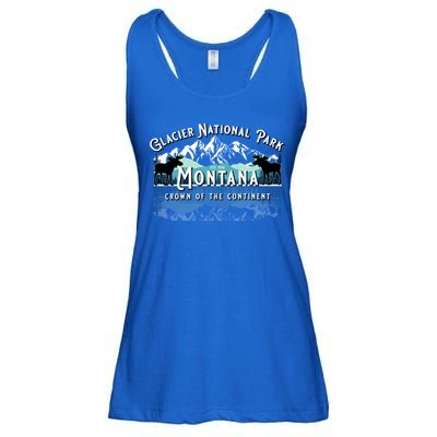 Glacier National Park Montana Hiking Camping Moose Souvenir Meaningful Gift Ladies Essential Flowy Tank