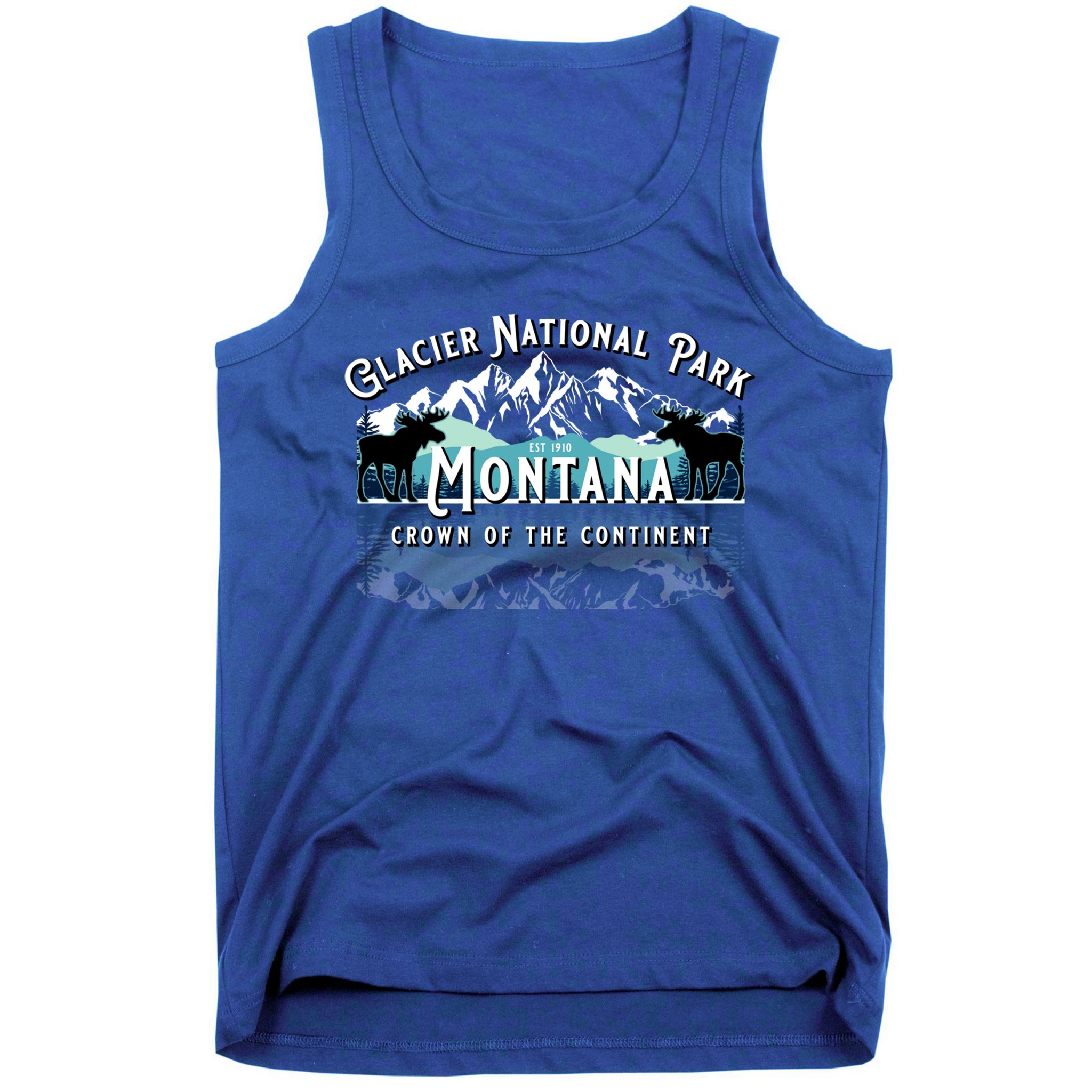 Glacier National Park Montana Hiking Camping Moose Souvenir Meaningful Gift Tank Top