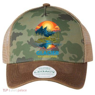 Glacier National Park Montana Mountains Trip Legacy Tie Dye Trucker Hat
