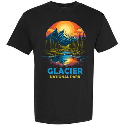 Glacier National Park Montana Mountains Trip Garment-Dyed Heavyweight T-Shirt