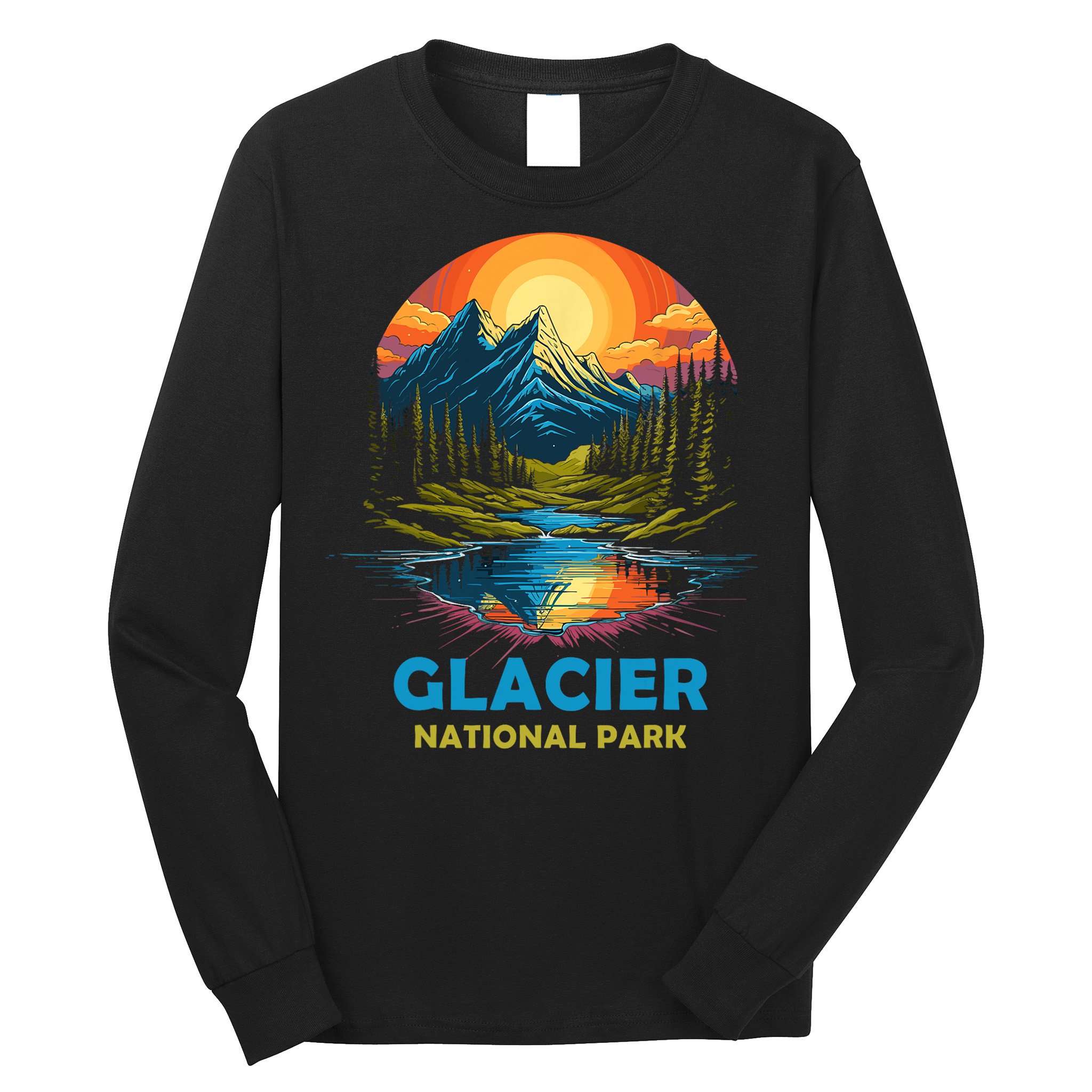 Glacier National Park Montana Mountains Trip Long Sleeve Shirt