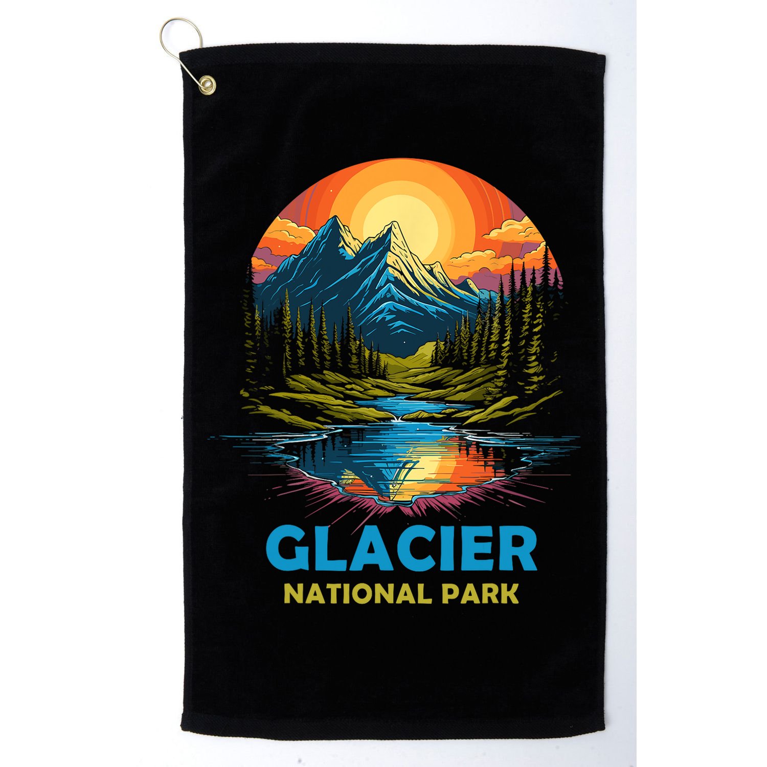 Glacier National Park Montana Mountains Trip Golf Towel