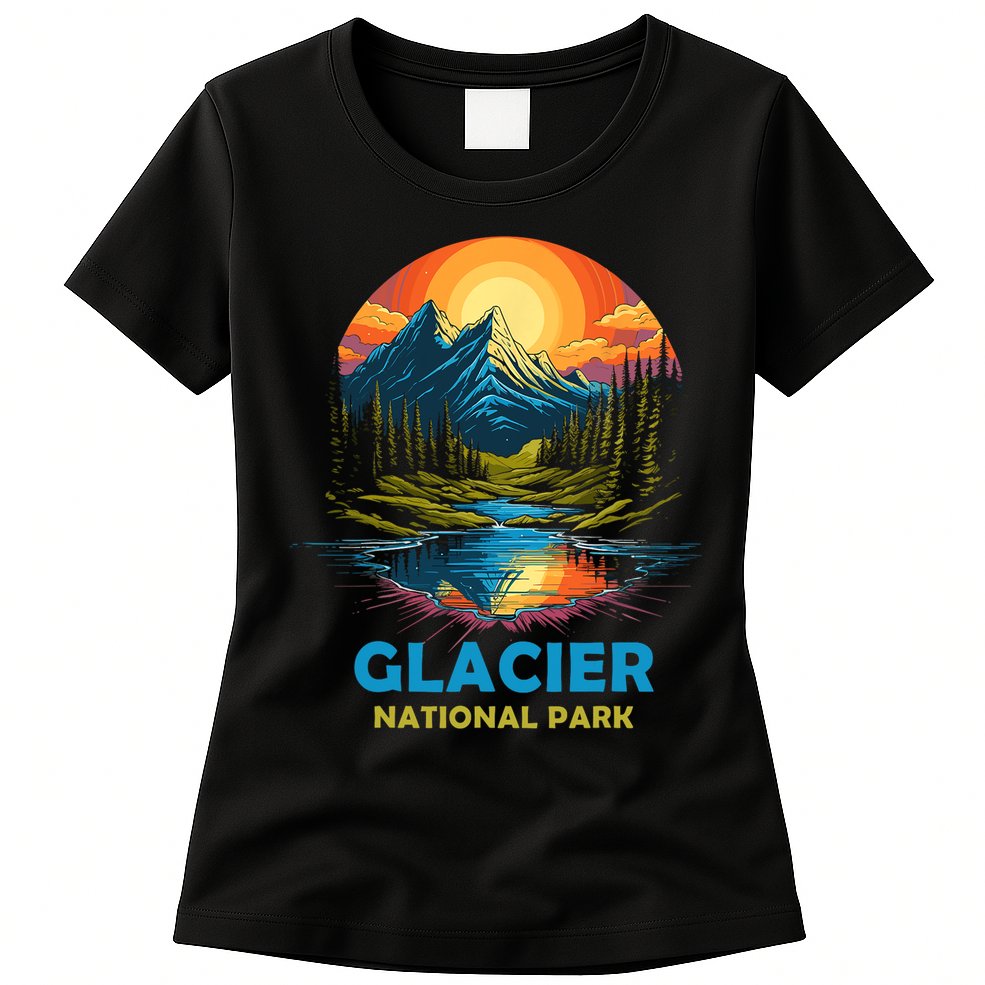 Glacier National Park Montana Mountains Trip Womens T-Shirt