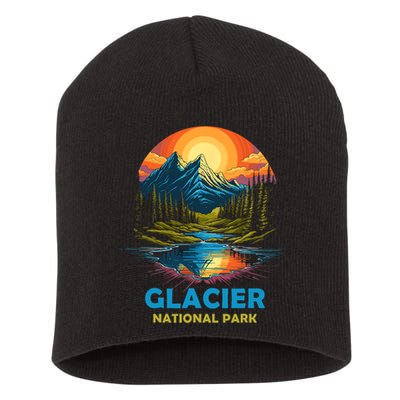 Glacier National Park Montana Mountains Trip Short Acrylic Beanie