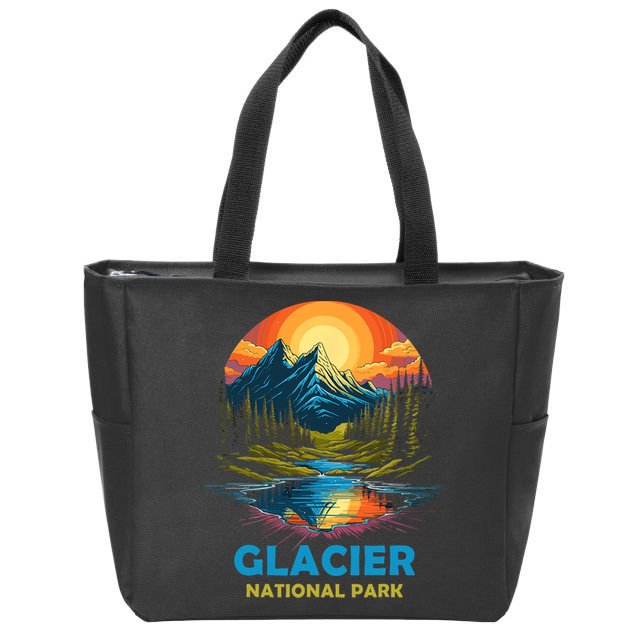 Glacier National Park Montana Mountains Trip Zip Tote Bag