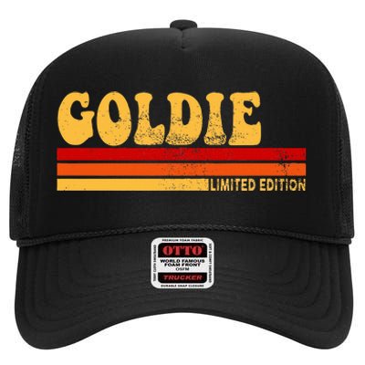 Goldie Name Personalized Cute Idea Women Vintage Goldie High Crown Mesh Back Trucker Hat