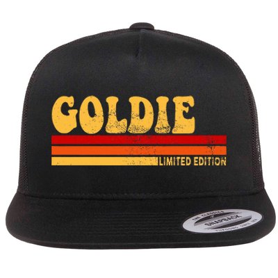 Goldie Name Personalized Cute Idea Women Vintage Goldie Flat Bill Trucker Hat