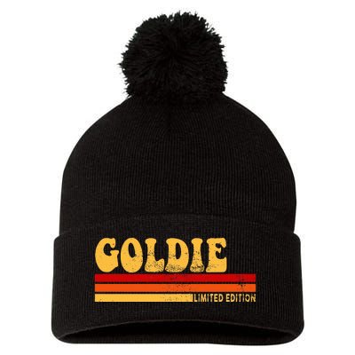 Goldie Name Personalized Cute Idea Women Vintage Goldie Pom Pom 12in Knit Beanie