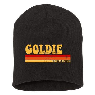 Goldie Name Personalized Cute Idea Women Vintage Goldie Short Acrylic Beanie