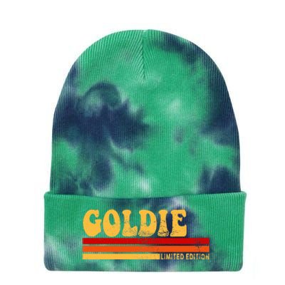 Goldie Name Personalized Cute Idea Women Vintage Goldie Tie Dye 12in Knit Beanie