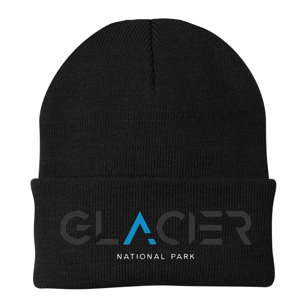 Glacier National Park Montana Tonal Retro Vintage Beanie