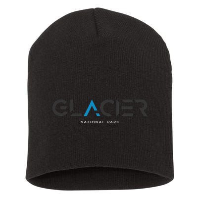 Glacier National Park Montana Tonal Retro Vintage Short Acrylic Beanie