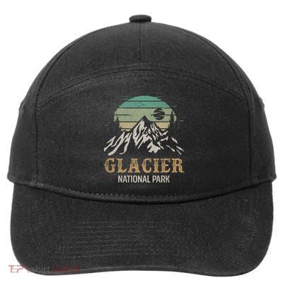 Glacier National Park Merchandise Retro Glacier Souvenirs Cute Gift 7-Panel Snapback Hat