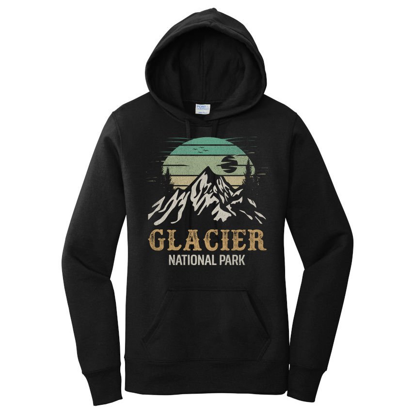 Glacier National Park Merchandise Retro Glacier Souvenirs Cute Gift Women's Pullover Hoodie