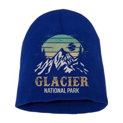 Glacier National Park Merchandise Retro Glacier Souvenirs Cute Gift Short Acrylic Beanie
