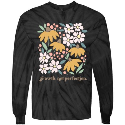 Growth Not Perfection Mental Health Tie-Dye Long Sleeve Shirt