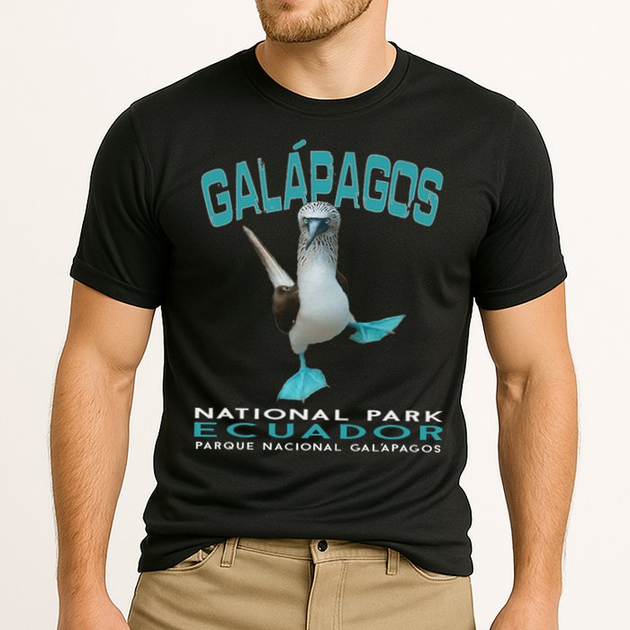 Galapagos National Park Ecuador Blue Footed Boobies Keepsake Cooling Performance Crew T-Shirt