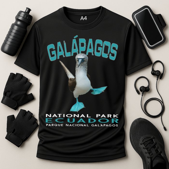 Galapagos National Park Ecuador Blue Footed Boobies Keepsake Cooling Performance Crew T-Shirt