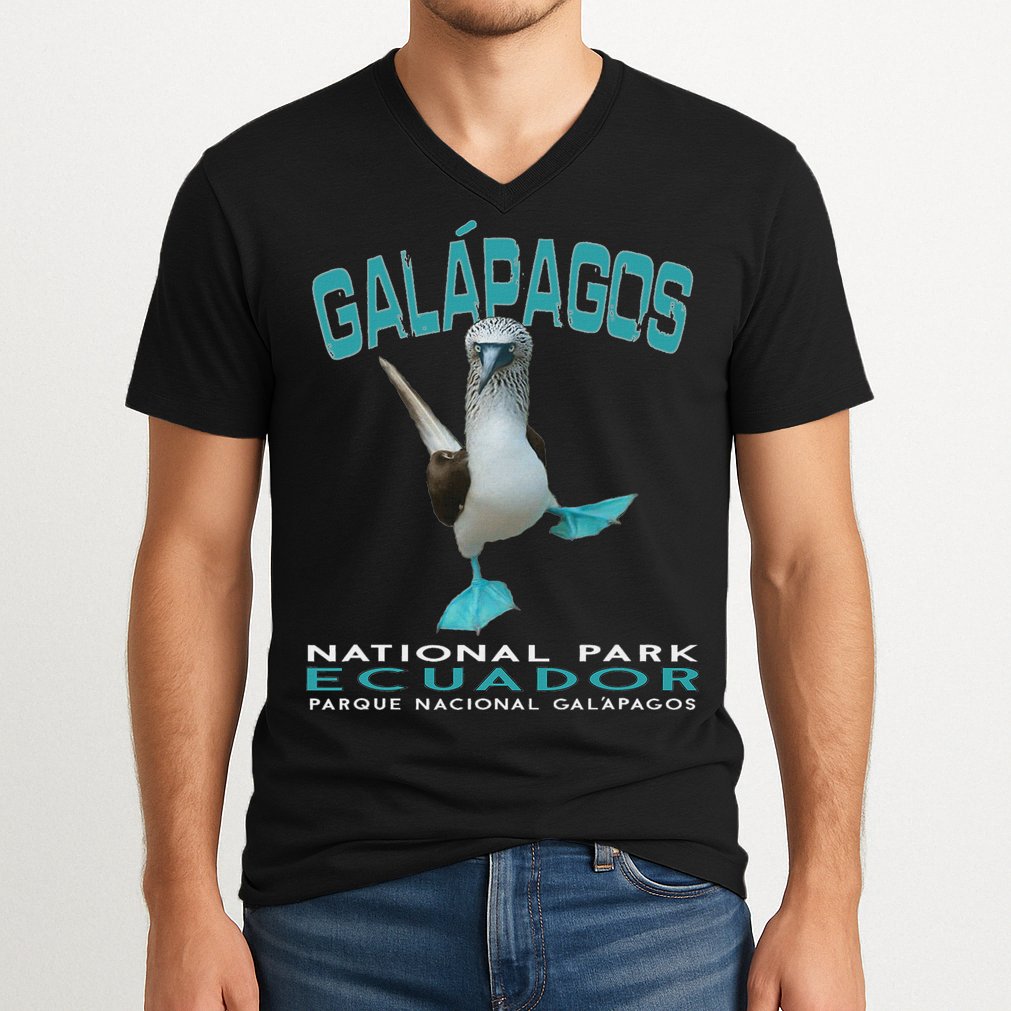 Galapagos National Park Ecuador Blue Footed Boobies Keepsake V-Neck T-Shirt