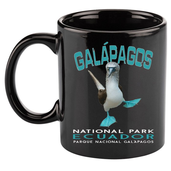 Galapagos National Park Ecuador Blue Footed Boobies Keepsake 11oz C Handle Ceramic Mug