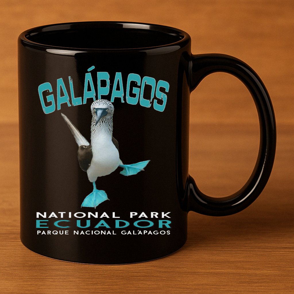 Galapagos National Park Ecuador Blue Footed Boobies Keepsake 11oz C Handle Ceramic Mug