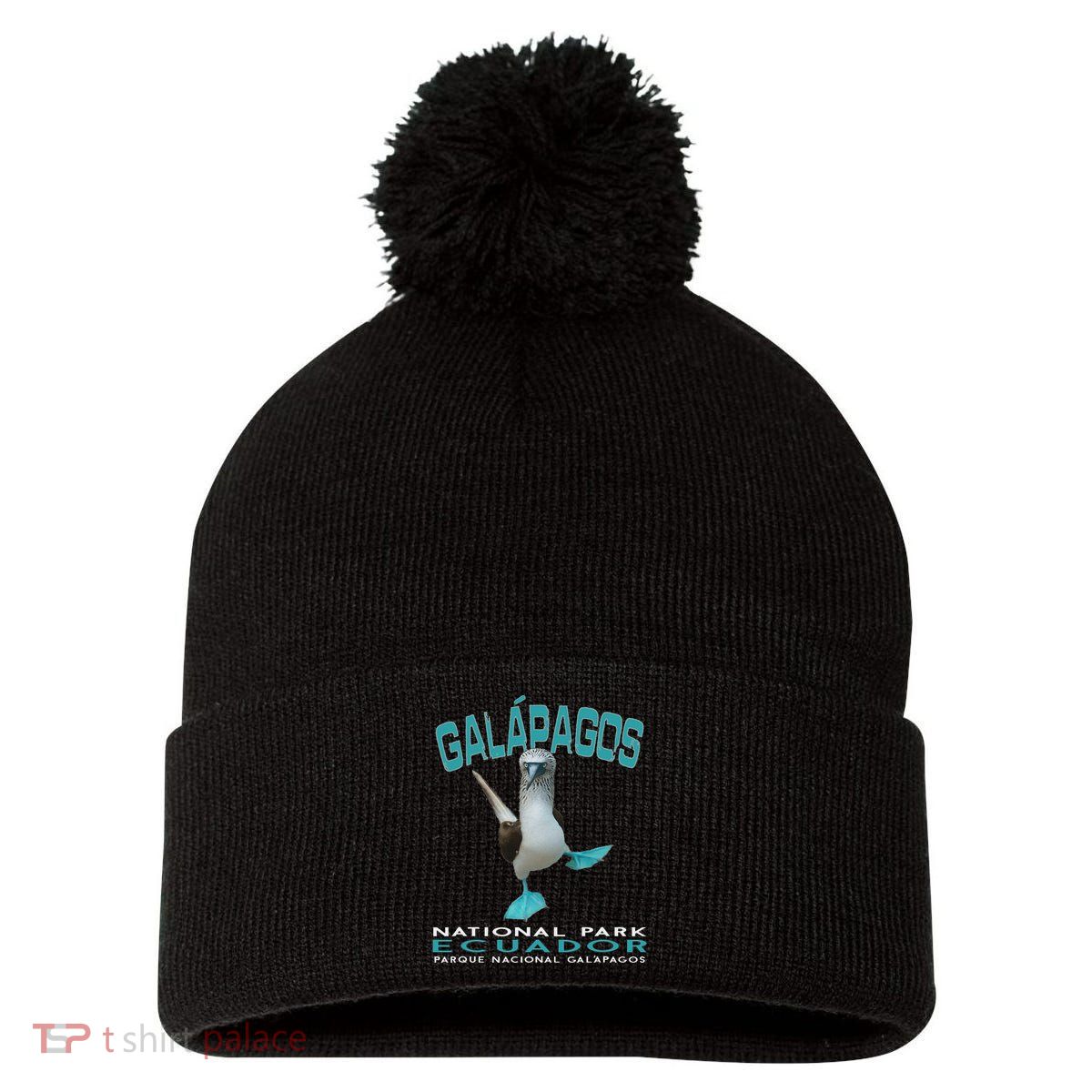 Galapagos National Park Ecuador Blue Footed Boobies Keepsake Pom Pom 12in Knit Beanie