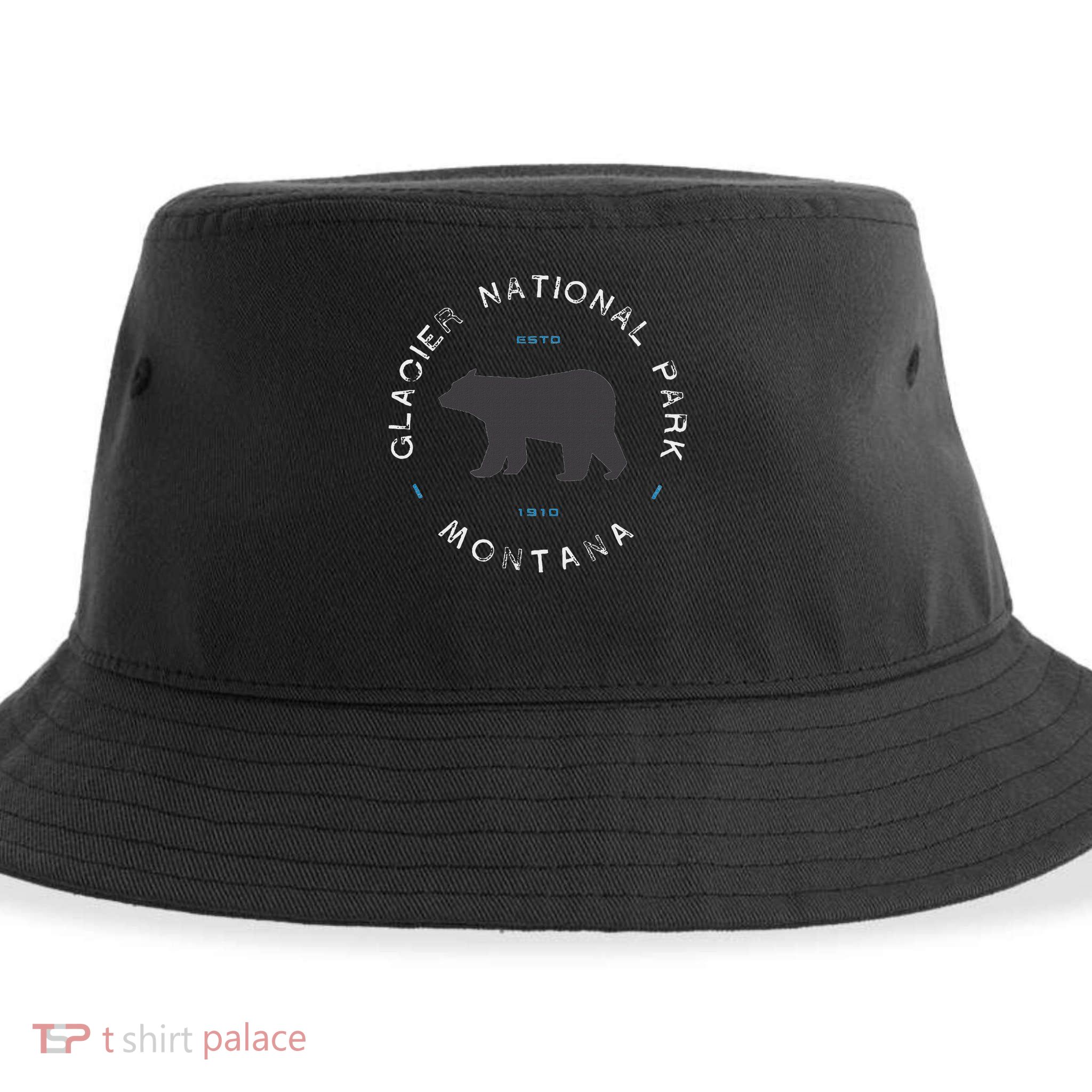 Glacier National Park Retro Vintage Sustainable Bucket Hat