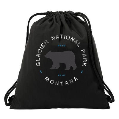 Glacier National Park Retro Vintage Drawstring Bag