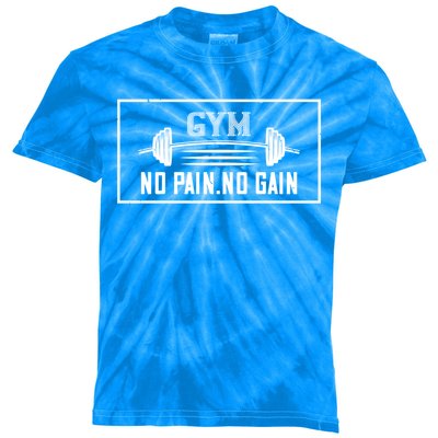 Gym No Pain No Gain Gift Funny Workout Great Gift Kids Tie-Dye T-Shirt