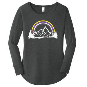 Gender Nonbinary Pride Hiking Camping Backpacking LGBT Women's Perfect Tri Tunic Long Sleeve Shirt