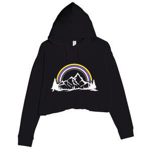 Gender Nonbinary Pride Hiking Camping Backpacking LGBT Crop Fleece Hoodie