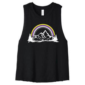 Gender Nonbinary Pride Hiking Camping Backpacking LGBT Women's Racerback Cropped Tank