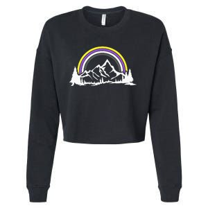 Gender Nonbinary Pride Hiking Camping Backpacking LGBT Cropped Pullover Crew