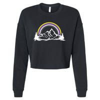 Gender Nonbinary Pride Hiking Camping Backpacking LGBT Cropped Pullover Crew