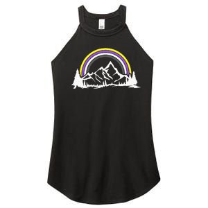 Gender Nonbinary Pride Hiking Camping Backpacking LGBT Women's Perfect Tri Rocker Tank