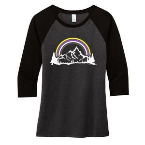 Gender Nonbinary Pride Hiking Camping Backpacking LGBT Women's Tri-Blend 3/4-Sleeve Raglan Shirt