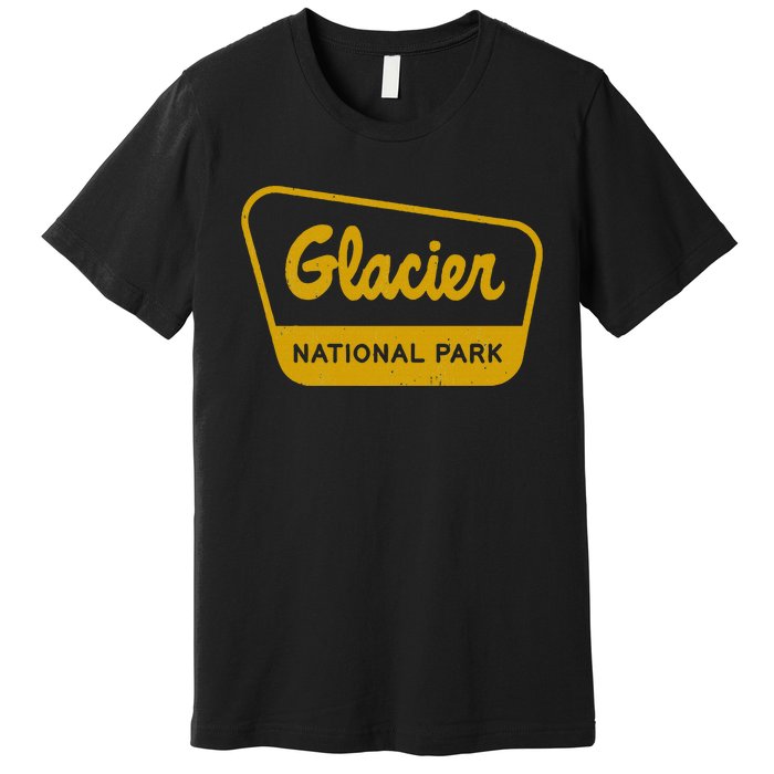 Glacier National Park Vintage Inspired Sign Graphic Premium T-Shirt