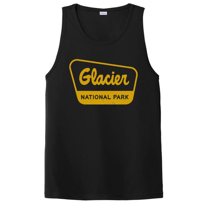 Glacier National Park Vintage Inspired Sign Graphic PosiCharge Competitor Tank