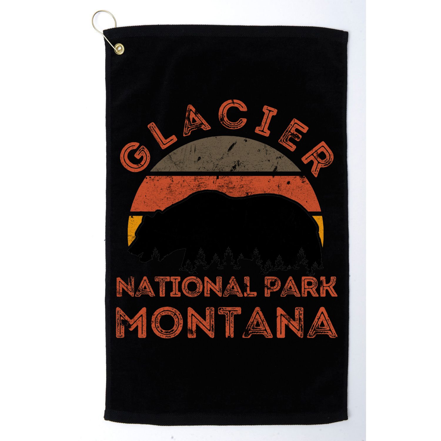 Glacier National Park Montana Bear Hiking Nature Vintage Gift Golf Towel