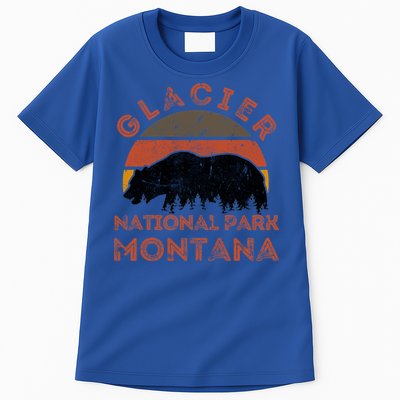 Glacier National Park Montana Bear Hiking Nature Vintage Gift Tall T-Shirt