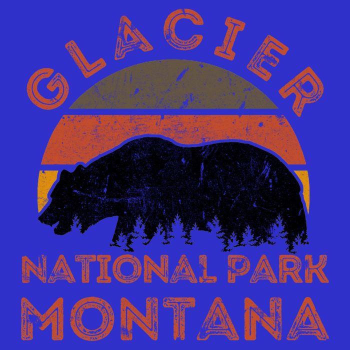 Glacier National Park Montana Bear Hiking Nature Vintage Gift Button