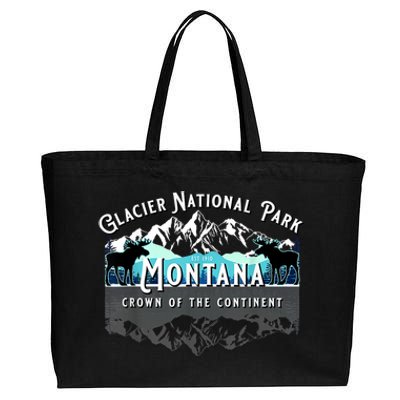 Glacier National Park Montana Moose Hiking Camping Souvenir Cotton Canvas Jumbo Tote